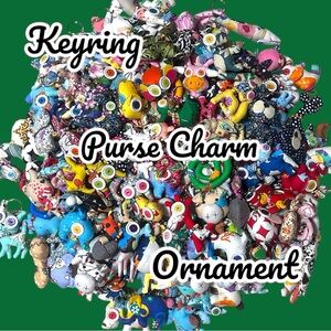 1 Random Colorful Animal Fabric Keyring Charm🎄XMAS Ornament🎄Stocking Stuffer